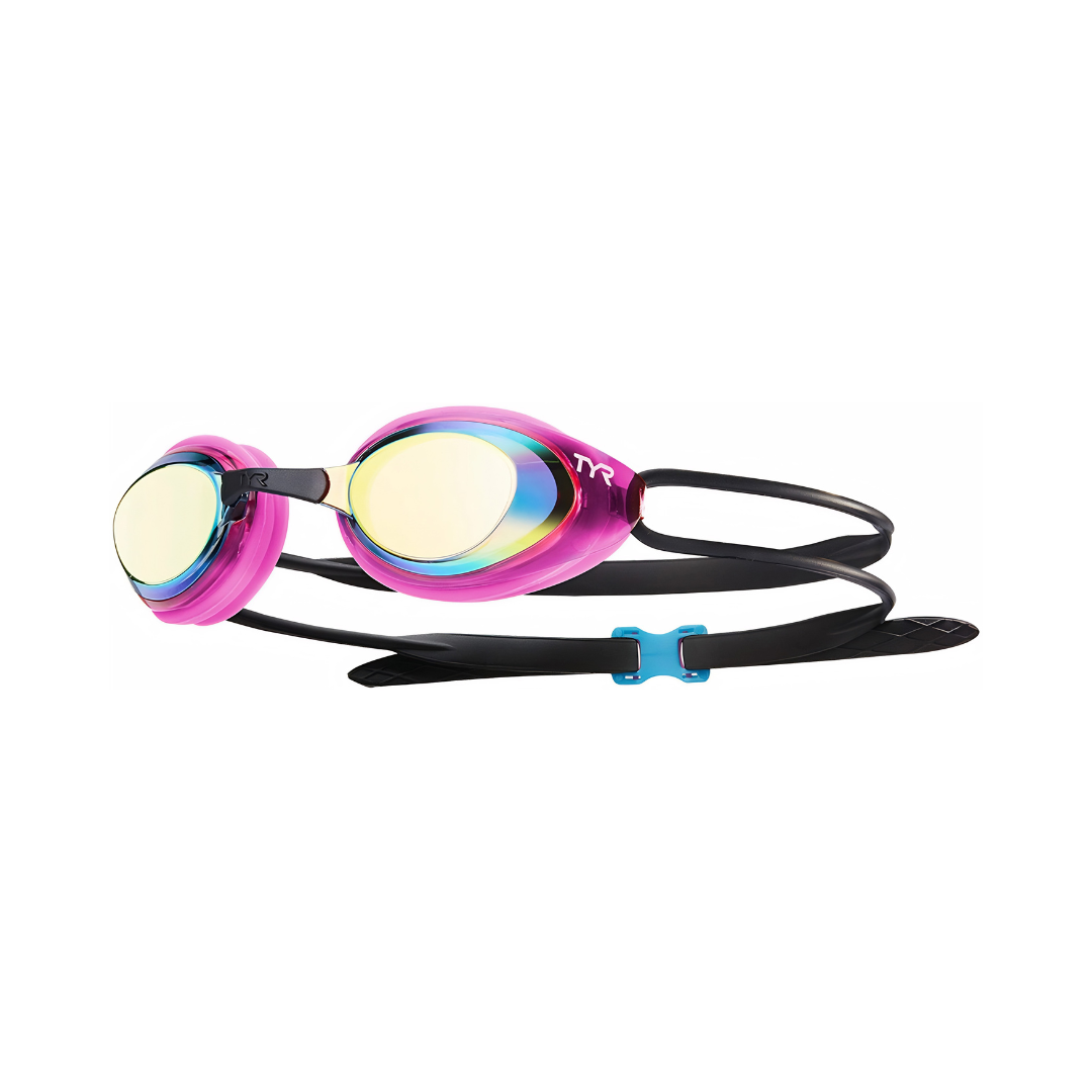 عینک شنا مسابقه ای آیینه ای بانوان بزرگسال TYR Blackhawk Women Gold/Pink